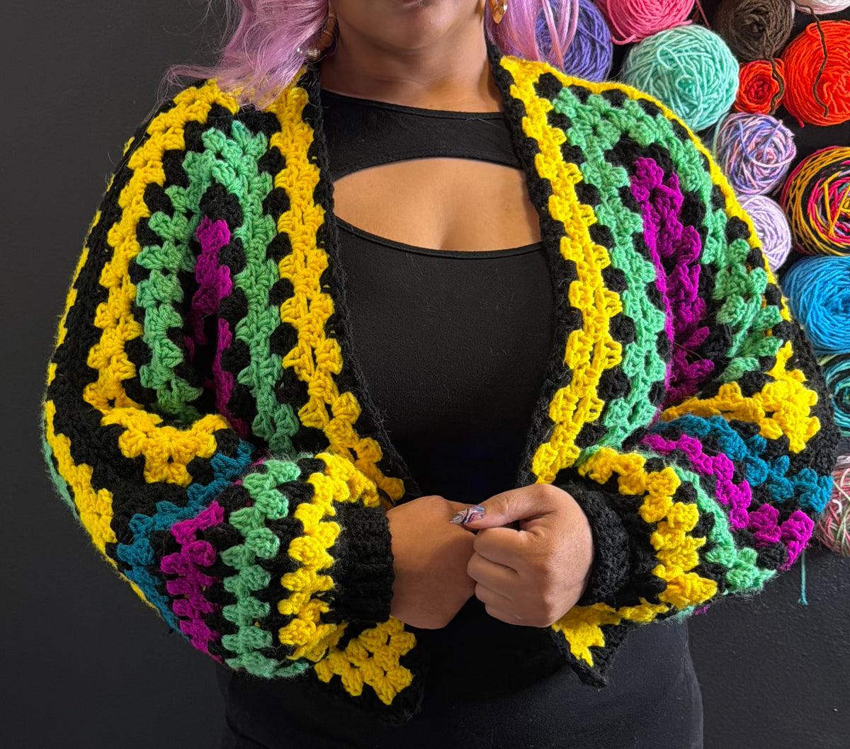 Hexagon Cardigan - Yellow