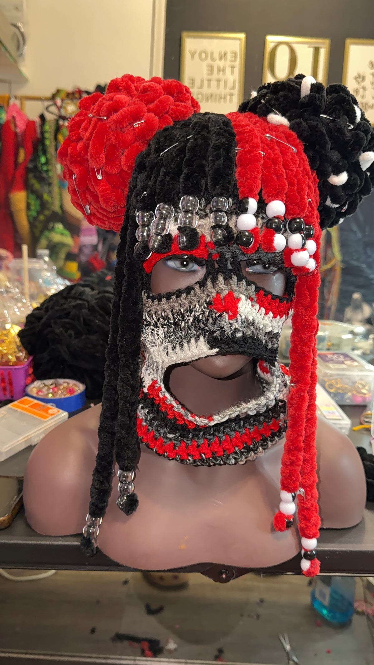 Sister, Sister Ski Mask -Black/Red