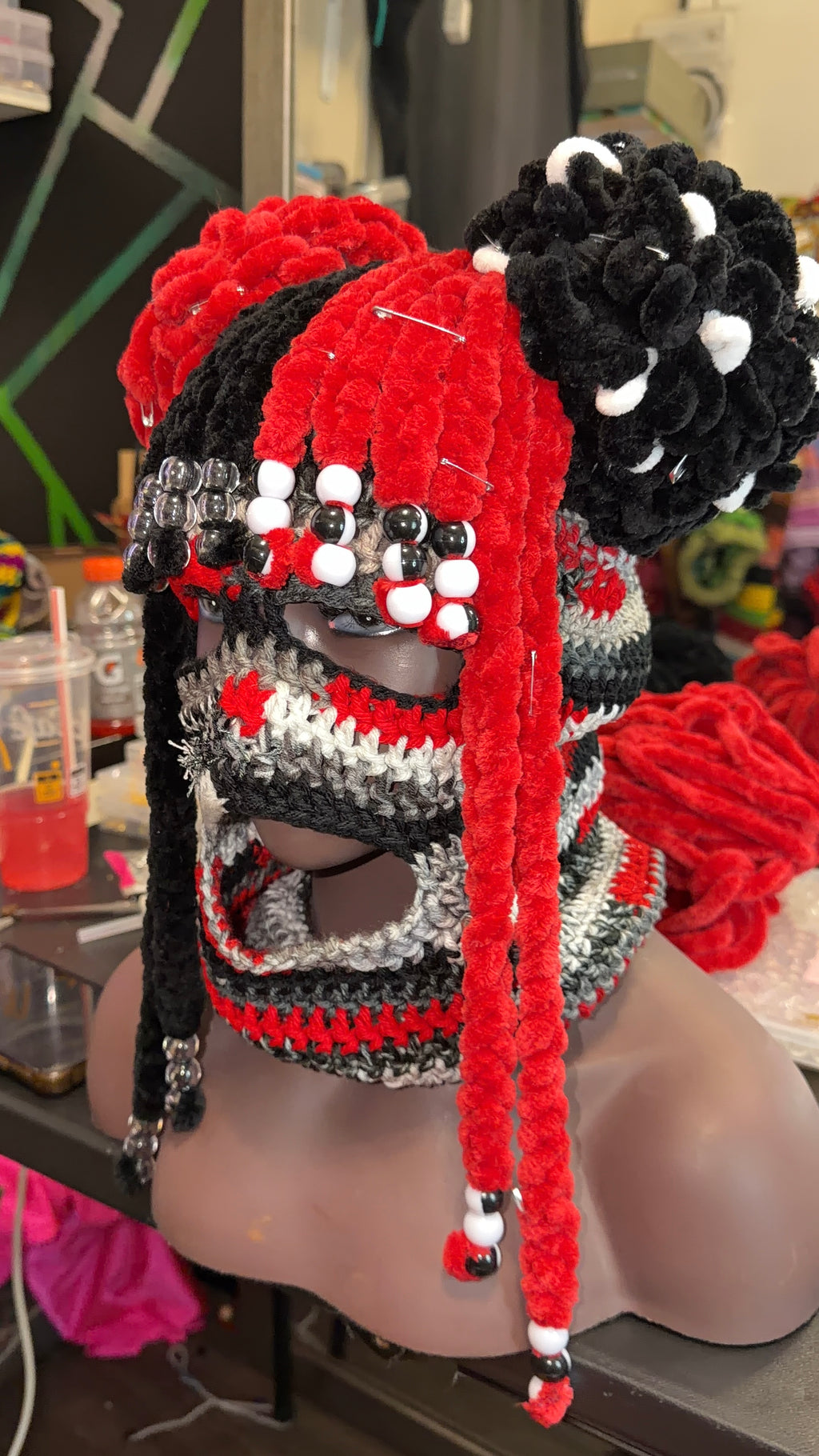 Sister, Sister Ski Mask -Black/Red